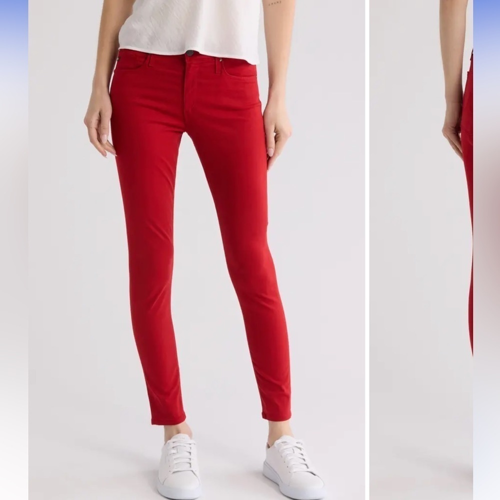 Adriano Goldschmied red‎ The Farrah skinny ankle high rise jeans sz 25 R
